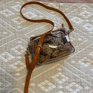 Target Clear Crossbody Bag with Tan Straps